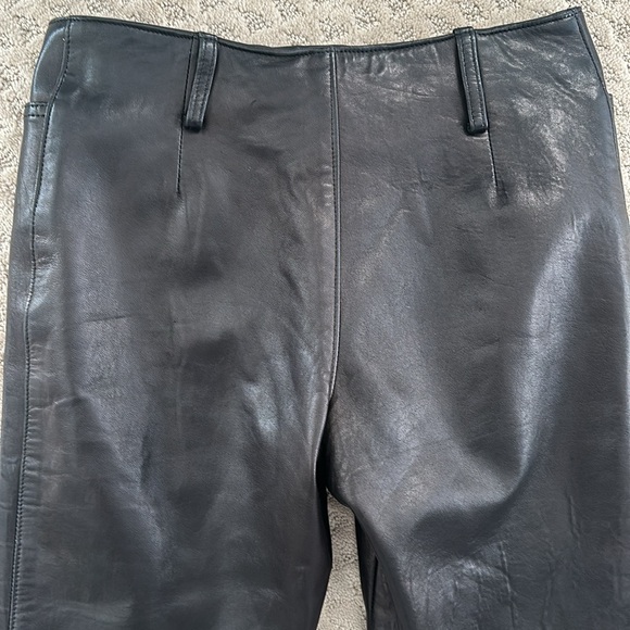 Laurence Roy Leather bootcut Pants jeans 10 black trousers jeans - Picture 10 of 11